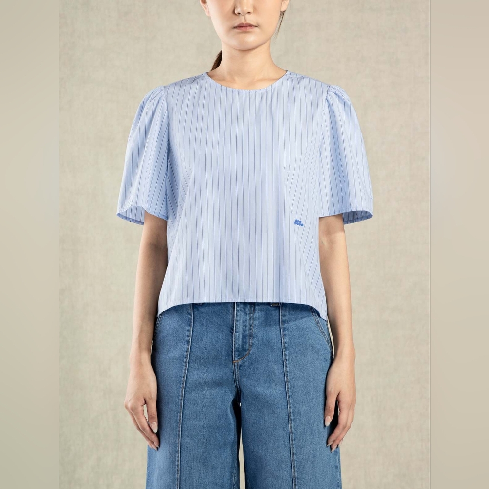 Future Classics Striped Puff Sleeve Blouse -sz Small